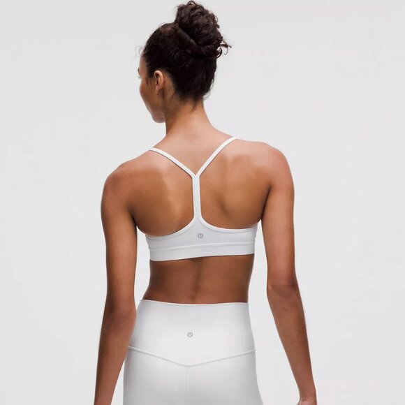 Lululemon White Flow Y Athletic Sports Bra Nulu Yoga Pilates Athleisure Gym 2 - Picture 2 of 6